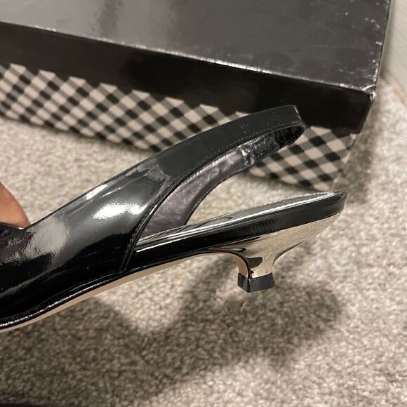 Delman z sling black patent shoes sandals - Picture 5 of 15